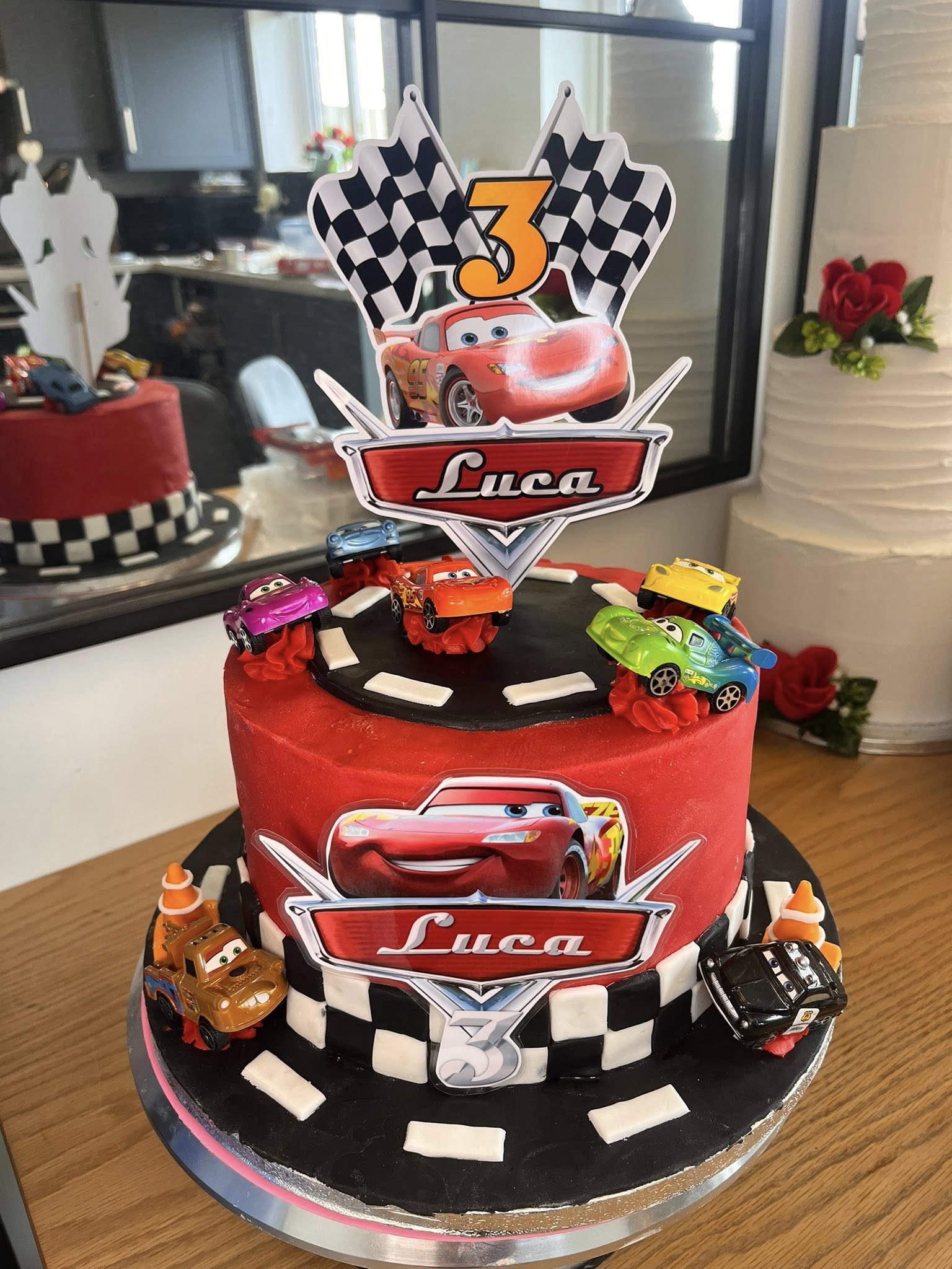 Cars themed birthday cake for Luca