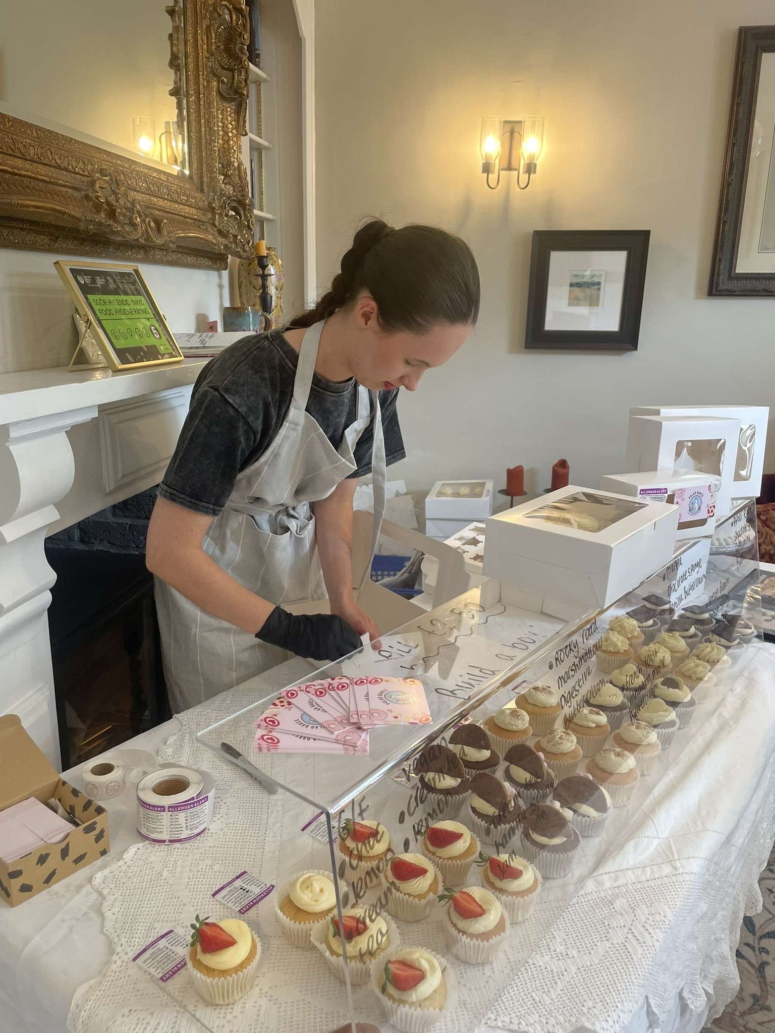 Erin working at cupcake stall